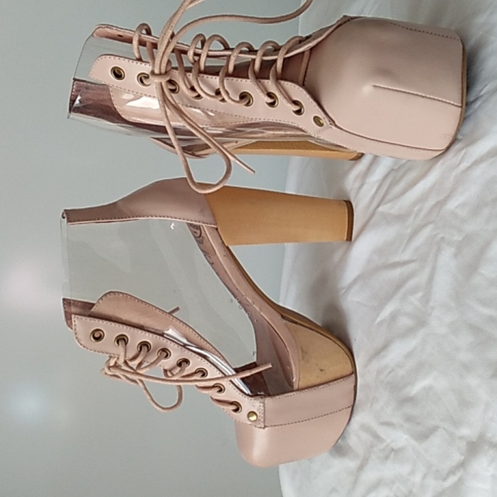 *LAST CHANCE *❗Jeffrey Campbell Cleata in Blush Neutral Pink boots - Picture 2 of 16